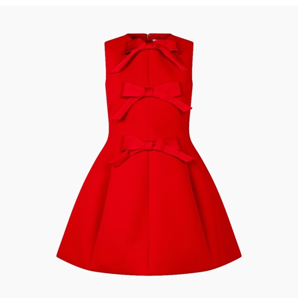 Elegant Hill House Red Bow Dress